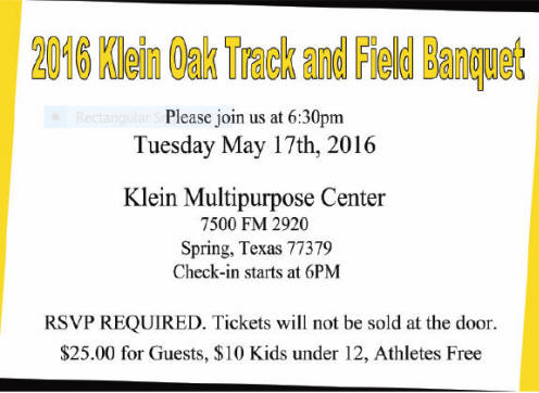 Track and Field Banquet Invitation
